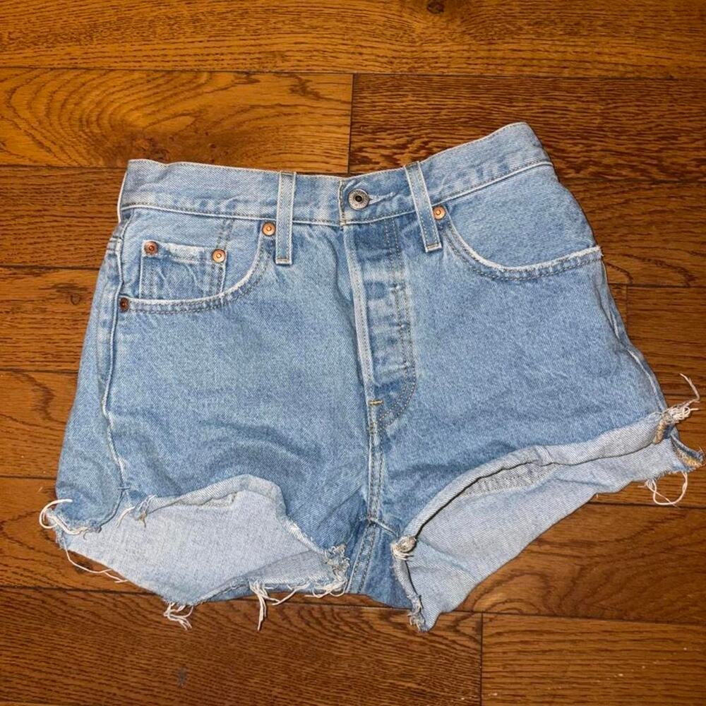 Levis 501 blue denim shorts